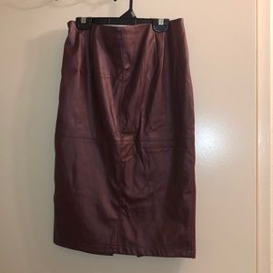 Leather ‘Maroon’ Skirt